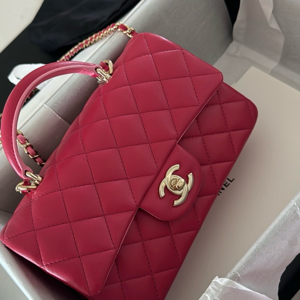 Chanel Fuchsia Quilted Shoulder Bag